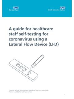 A guide for healthcare staff self-testing for coronavirus ...