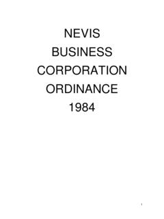 NEVIS BUSINESS CORPORATION ORDINANCE 1984