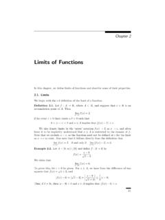 Limits of Functions - University of California, Davis