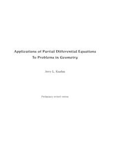 Applications of Partial Differential Equations To Problems ...