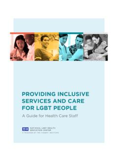 Providing Inclusive Services and Care for LGBT People