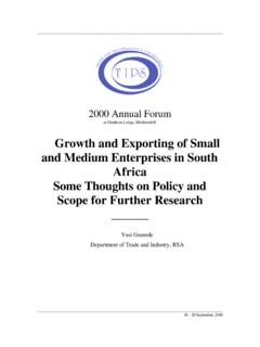 Growth and Exporting of Small and Medium Enterprises in ...