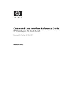 Command Line Interface Reference Guide HP BladeSystem …