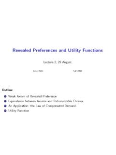 Revealed Preferences and Utility Functions