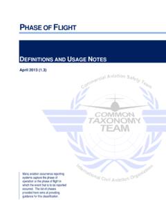 PHASE OF FLIGHT DEFINITIONS AND USAGE NOTES