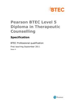 Pearson BTEC Level 5 Diploma in Therapeutic Counselling