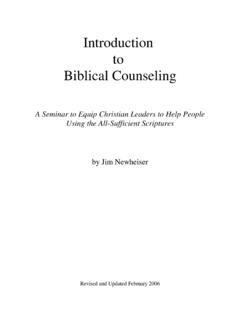 Introduction to Biblical Counseling - The NTSLibrary