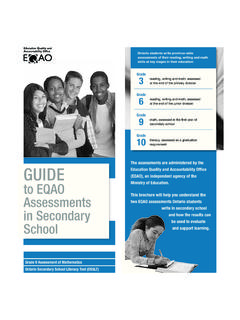 Ontario students write province-wide - EQAO OQRE