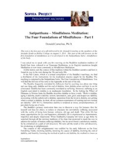 Satipatthana – Mindfulness Meditation: The Four ...