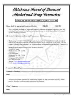 Oklahoma Board of Licensed Alcohol and Drug …