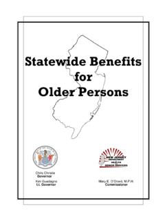 Statewide Benefits f or Older Persons - New Jersey