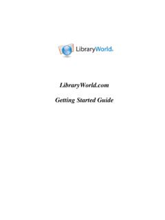 LibraryWorld.com Getting Started Guide
