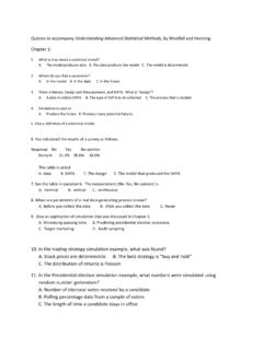 Quizzes to accompany Understanding Advanced Statistical ...