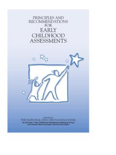 RECOMMENDATIONS FOR EARLY CHILDHOOD ASSESSMENTS