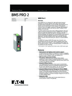 Technical Data BMS PRO 2 - cooperindustries.com