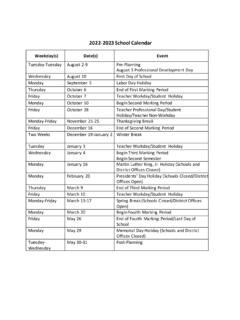 2022-2023 School Calendar - Orange County Public Schools