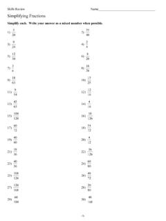 Simplifying Fractions - Northern Highlands Regional High ...