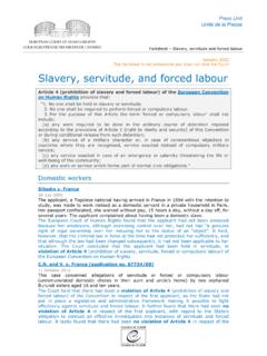 Slavery, servitude, and forced labour - CoE