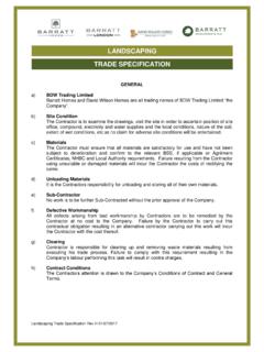 LANDSCAPING TRADE SPECIFICATION