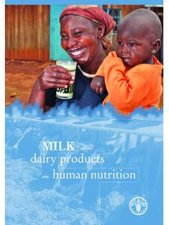 MILK and dairy products - Food and Agriculture Organization