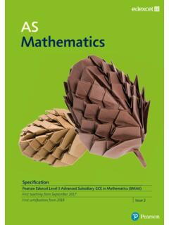AS Mathematics specification - Edexcel