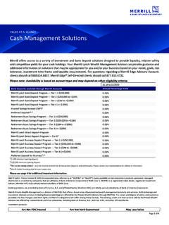 Cash Management Solutions - Merrill