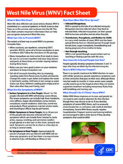 West Nile Virus (WNV) Fact Sheet