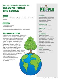 Lessons from the Lorax - Population Education