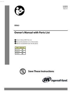 Owner’s Manual with Parts List - ingersollrand