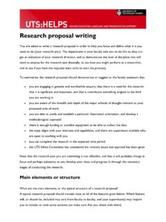 Research proposal writing - University of Technology Sydney