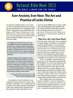 Ever Ancient, Ever New: The Art and Practice of Lectio Divina
