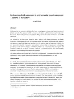 Environmental risk assessment in environmental impact ...