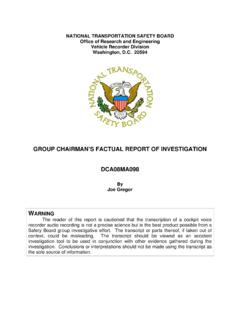 GROUP CHAIRMAN’S FACTUAL REPORT OF INVESTIGATION …