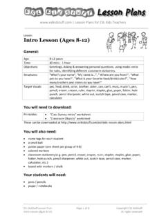 Lesson: Intro Lesson (Ages 8-12) - ESL KidStuff