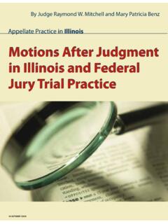Motions After Judgment in Illinois and Federal Jury Trial ...