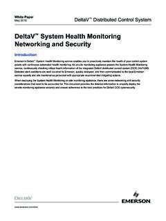 DeltaV™ System Health Monitoring Networking …