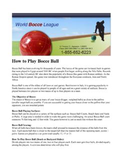 How to Play Bocce Ball - World Bocce League
