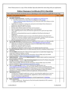 Police Clearance Certificate (PCC) Checklist
