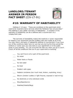 LANDLORD/TENANT ANSWER IN PERSON FACT SHEET (CIV …