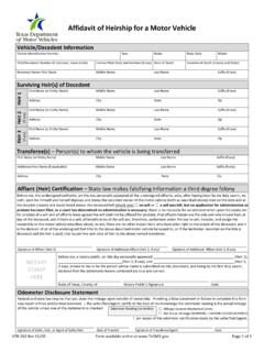 Affidavit of Heirship for a Motor Vehicle (Form VTR-262)