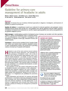 Guideline for primary care management of headache in adults