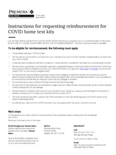 Instructions for requesting reimbursement for COVID home …