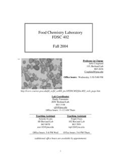 Food Chemistry Laboratory - Pennsylvania State …