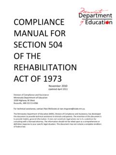 Compliance Manual for Section 504 of the …