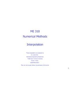 ME 310 Numerical Methods Interpolation