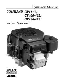 COMMAND CV11-16, CV460-465, CV490-495 - Kohler …