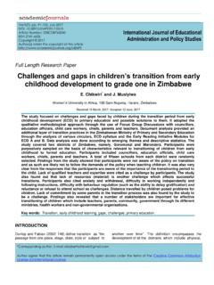 Challenges and gaps in children’s transition from early ...