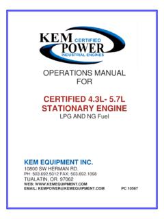 CERTIFIED 4.3L- 5.7L STATIONARY ENGINE - KEM …