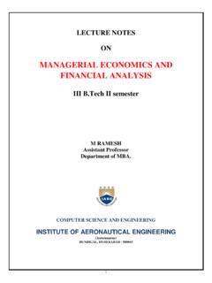 MANAGERIAL ECONOMICS AND FINANCIAL ANALYSIS