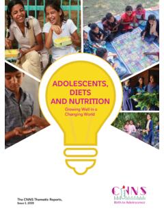 Adolescents, Diets and Nutrition - UNICEF